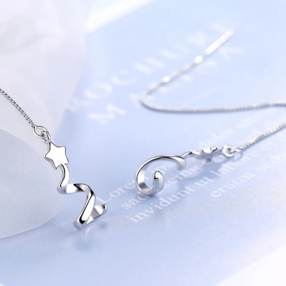 Silver Christmas Tree Threader Dangle Drop Earrings - Picture 3 of 8